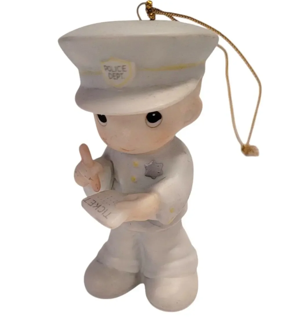 Precious Moments Trust And Obey Vintage Christmas Ornament 1986 Police Officer